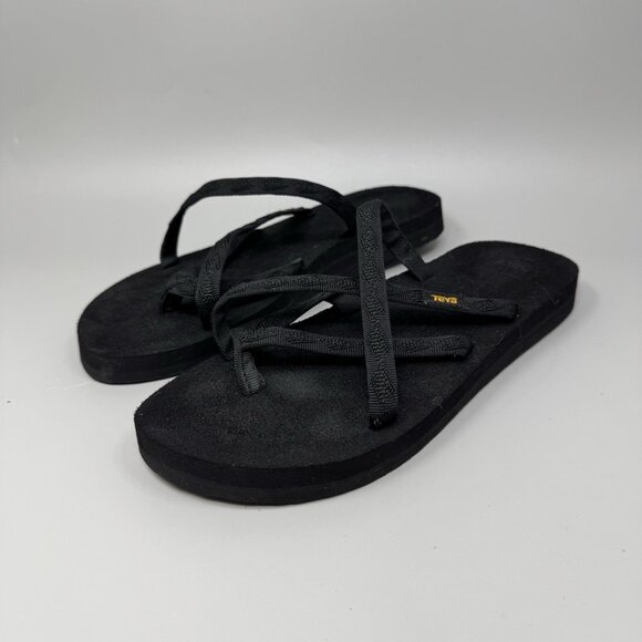 Teva Women's Olowahu Flip-Flop Size 9 US Black on Black Sandals Slip On 6840B - Picture 3 of 7